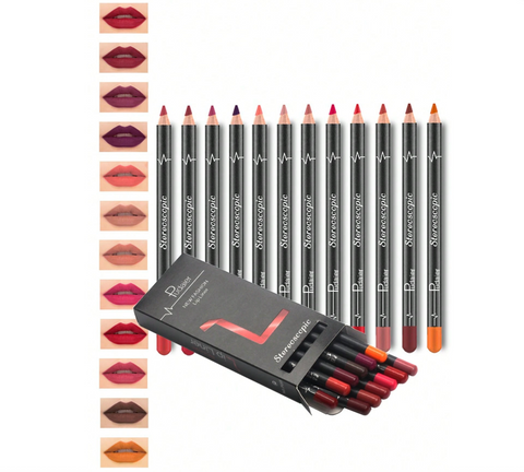 Waterproof Lip Liner Set (12 Piece)