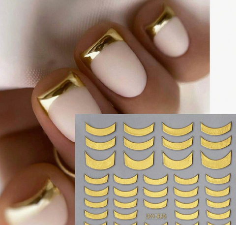 Gold & Silver French Tip Stickers
