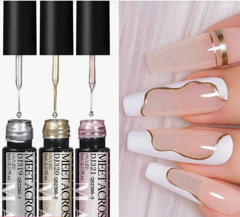 Metallic Gel Striper Pen Set (3 Piece)