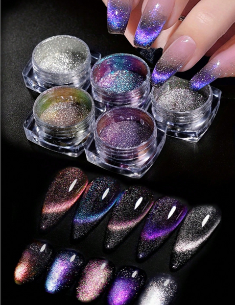 Cat Eye Magnetic Glitter Powder — 5 Piece Set