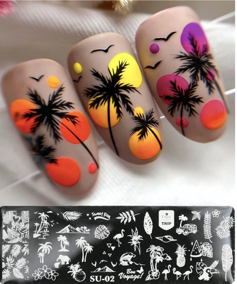Nail Stamping Plate — Tropical Palm Tree