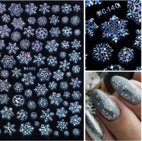 Glitter Mix Snow Flake Decals