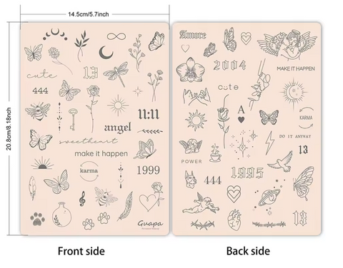 Guapa Pre-Printed Fine Line Tattoo Practice Skin