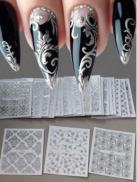 Euro Style Embossed Nail Decals (30 PCS)