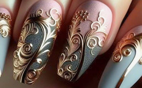 Euro Style Embossed Nail Decals (30 PCS)