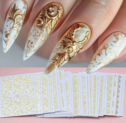 Euro Style Embossed Nail Decals (30 PCS)