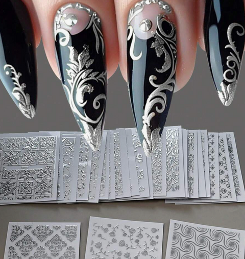 Euro Style Embossed Nail Decals (30 PCS)