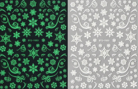 Glowing Nail Decals for Winter