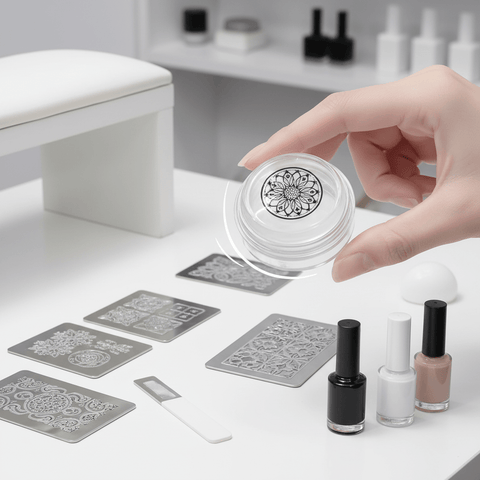 Super Sticky Silicone Stamping Button & Scraper - DK BEAUTY