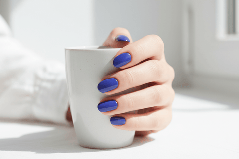 True indigo blue-violet art paint gel nails - Akzentz Gel Play Paint Indigo