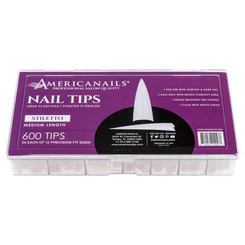 AN Nail Tips Stiletto 600 ct