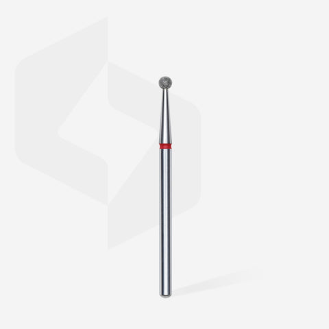 STALEKS EXPERT Diamond nail drill bit ball red, head diameter 2,5 mm