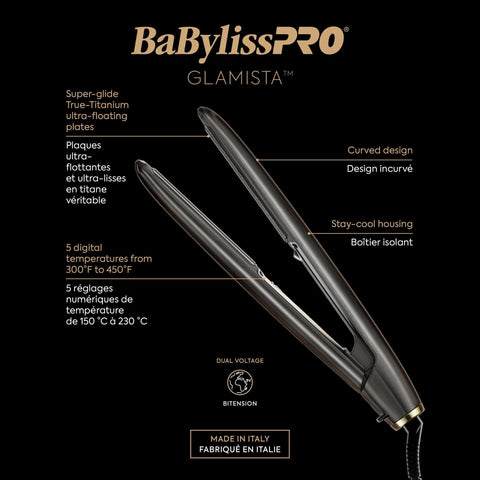 BaBylissPro GLAMISTA Professional Flat Iron - DK BEAUTY