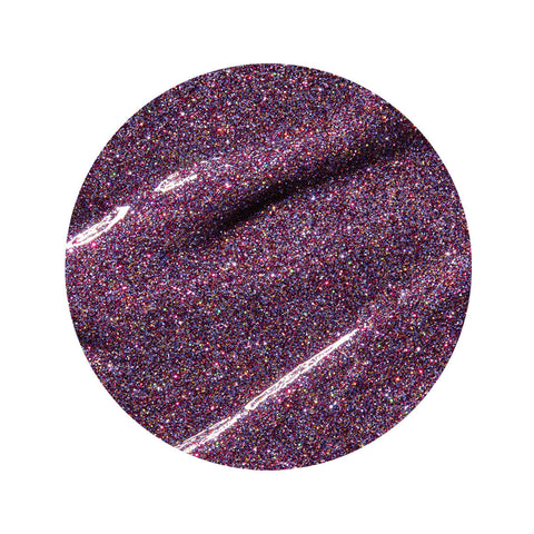 en Vogue belladonna purple, magenta, and gold microglitter gel polish for professional nails and extensions swatch