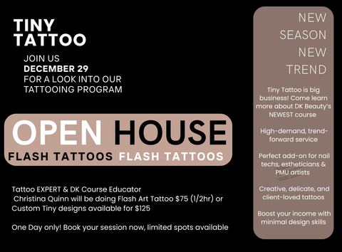 Tiny Tattoo Open House at DK Beauty w/Mini Tattooing On Site