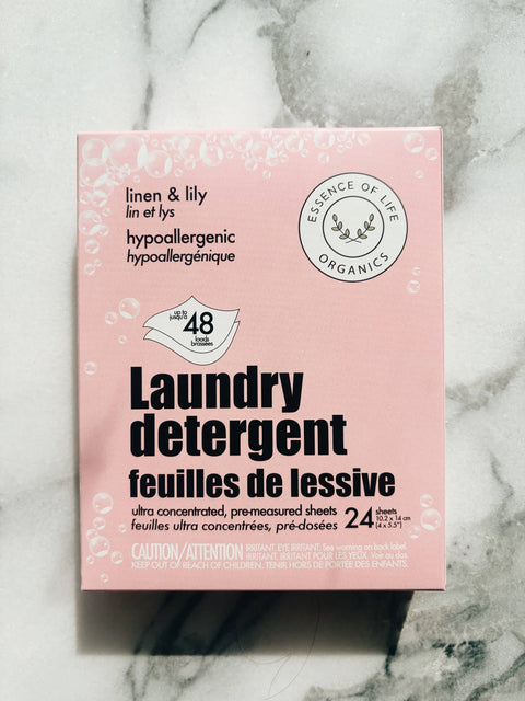Essence of Life Organics - Zero Waste Laundry Detergent Sheets, Linen and Lily