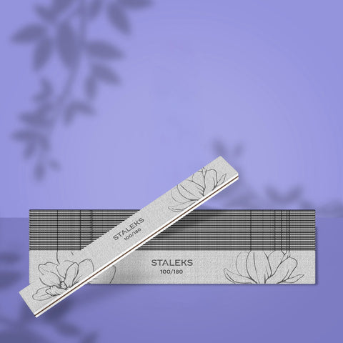 STALEKS EXPERT 20 Straight Mineral Nail Files 100/180 Grit, 25-Pack