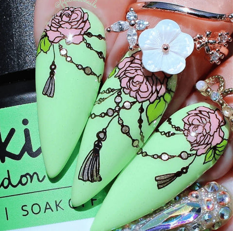 CJS Floral Tassel Stamping Plate - DK BEAUTY