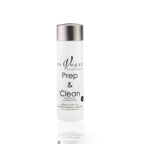 en Vogue Prep & Clean cleanser and natural nail dehydrator 500 ml bottle for professional manicures and extensions