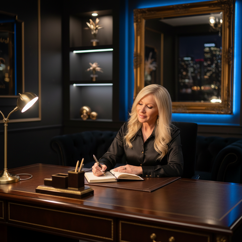 Deborah at desk - editorial