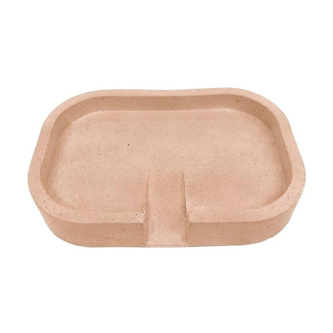SJ&C - Concrete Modern Simplistic Oval Bathroom Soap Holder Dish