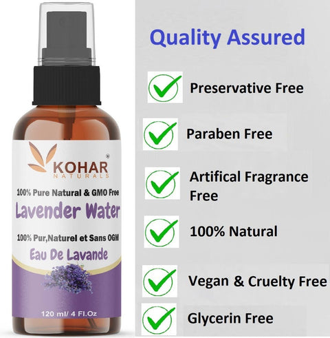 100% Natural Lavender Water Spray. alcohol free. 120 ml