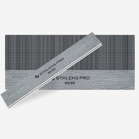 STALEKS Straight Wide Mineral Nail Files 80/80 Grit, 50-Pack