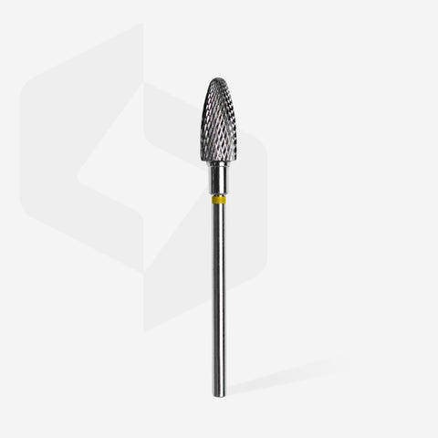 STALEKS EXPERT Carbide nail drill bit corn yellow, head diameter 6 mm, working part 14 mm