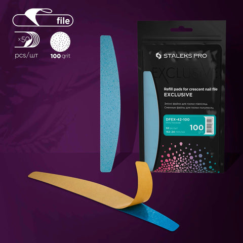 Disposable files for crescent nail file EXCLUSIVE 42, 100 grit (50 pcs)