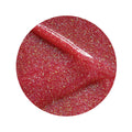 en Vogue sugar and spice coral jelly base glitter gel polish for professional nails and extensions swatch