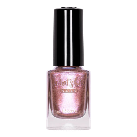 Whats Up Nails - Agate Nail Polish
This natural beauty is a metallic pink nail polish with small duochrome flakies that shift from pink to orange giving your nails a beautiful look you have ever laid your eyes on.

For a fully opaque look it is recommended to apply 2 layers of polish. Use a glossy top coat to get extra sparkle effect.

The Geodes collection of 6 nail polishes was inspired and designed to complement our Geodes Eyeshadow Palette.

Collection: Geodes