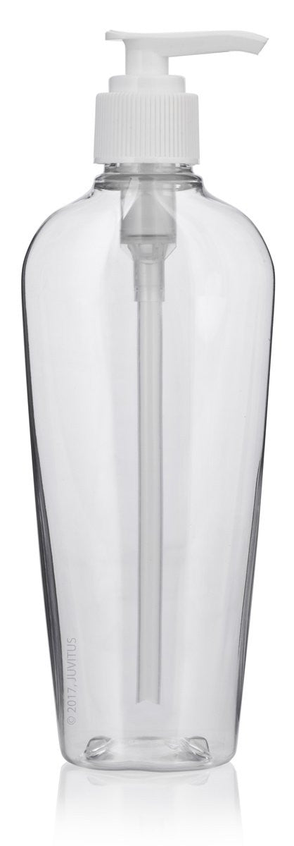 8oz Clear Tapered Plastic Bottle w/Pump