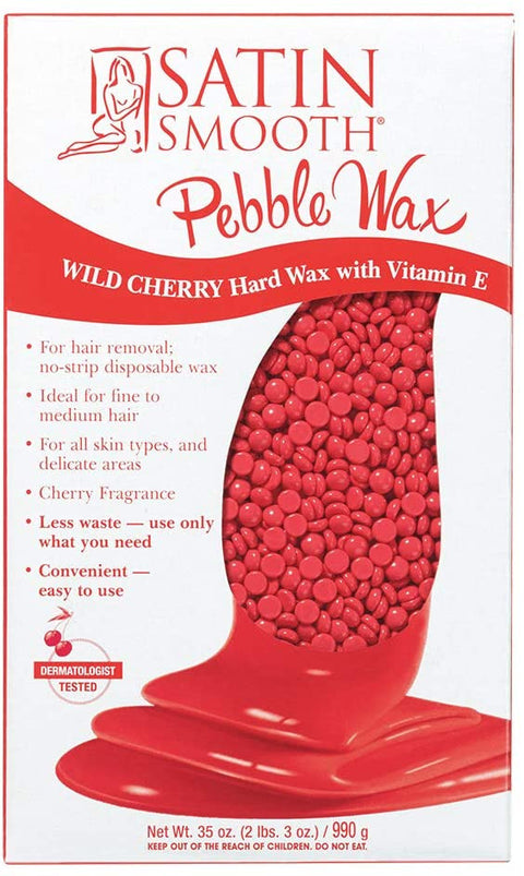 satin smooth cherry pebble wax
