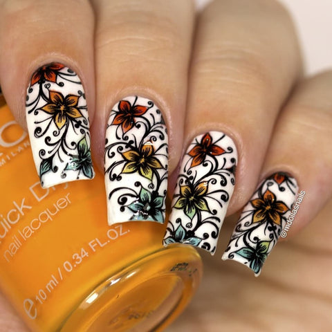 Whats Up Stamping Plate - Floral Swirls