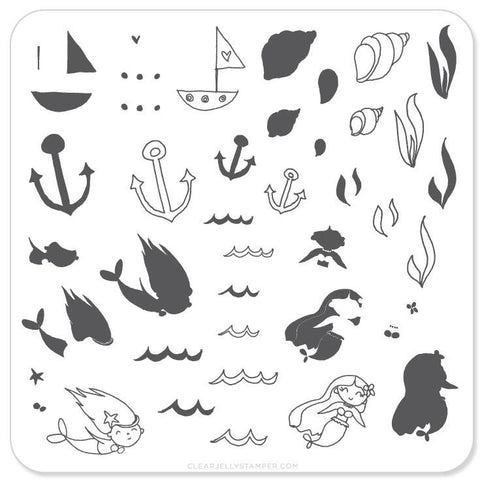 Clear Jelly Stamper - Mermaid Doodle - DK BEAUTY