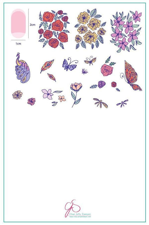 Clear Jelly Stamper Peacocks Garden - DK BEAUTY