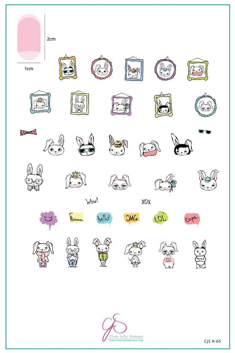 Clear Jelly Stamper - Hipster Bunnies - DK BEAUTY