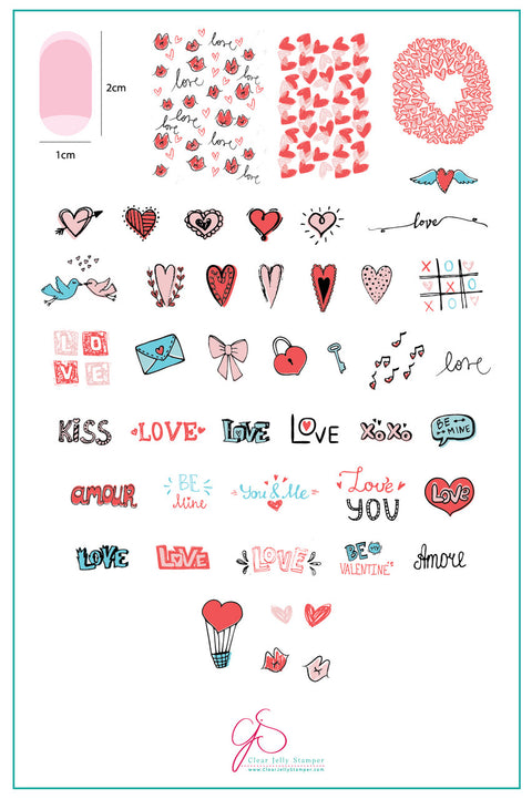 Clear Jelly Stamper - Love Notes