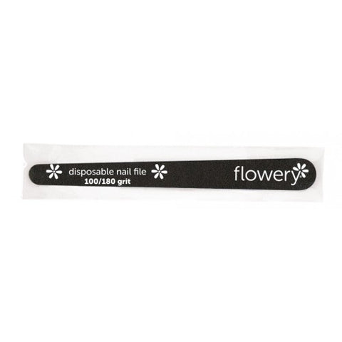 Flowery Disposable Black Wood Teardrop File 100/180