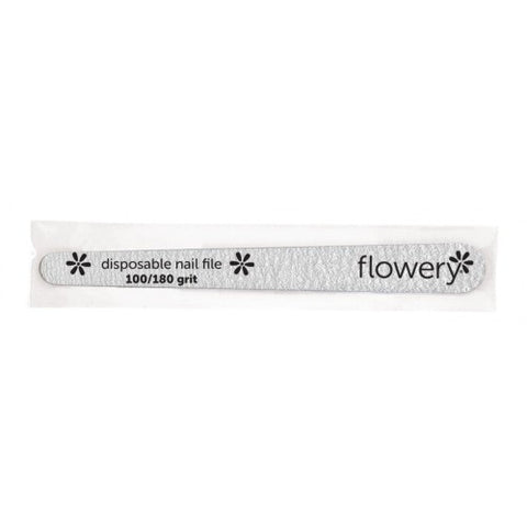 Flowery Disposable Silver Wood Teardrop File 100/180