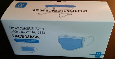Americanails Premium 3-Ply Disposable Face Masks (50)