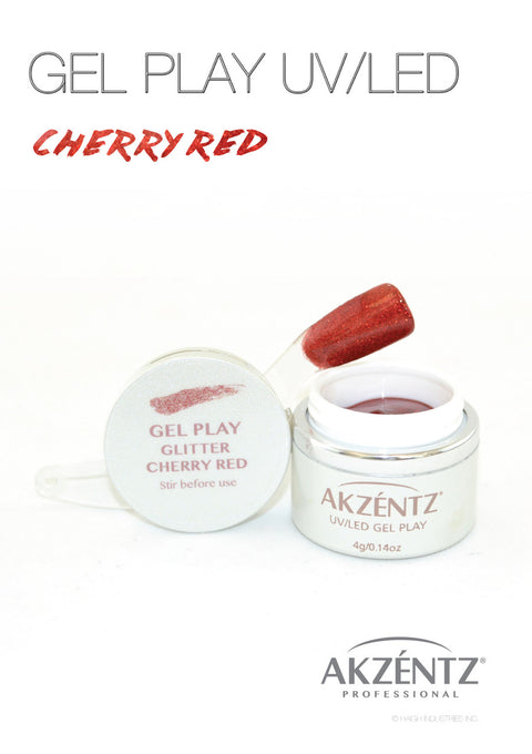 Akzentz Gel Play© Glitter Paint Cherry Red