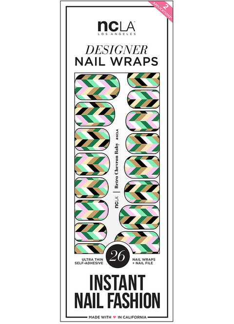 NCLA Nail Wraps - Retro Chevron Baby