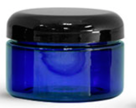 4oz Blue Jar w/Black Dome Lid