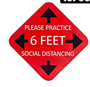Social Distancing 6ft Floor Sign (5 pack)