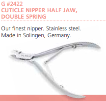 Cuticle Nipper Half-Jaw Double Spring Stainless