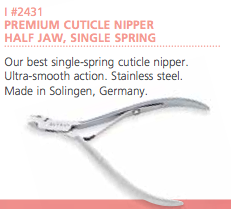 Cuticle Nipper Half-Jaw Single Spring Stainless