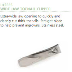 Toenail Clipper Wide Jaw Straight - Stainless