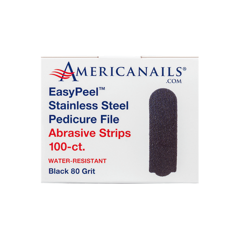 EasyPeel Pedi File Abrasive Strips - Black 80 Grit