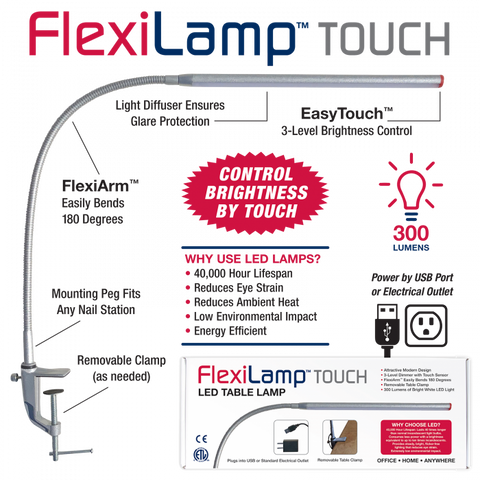Americanails FlexiLamp Touch LED Desk Lamp